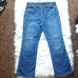 Ralph Lauren VTG Beaded Aztec Jeans Sz 14